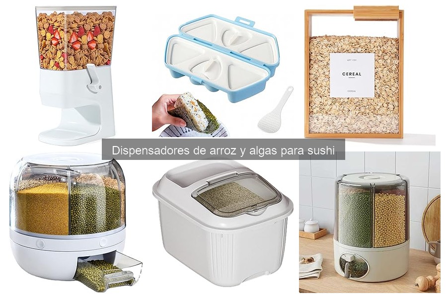 Comparativa de dispensadores de arroz y algas para sushi
