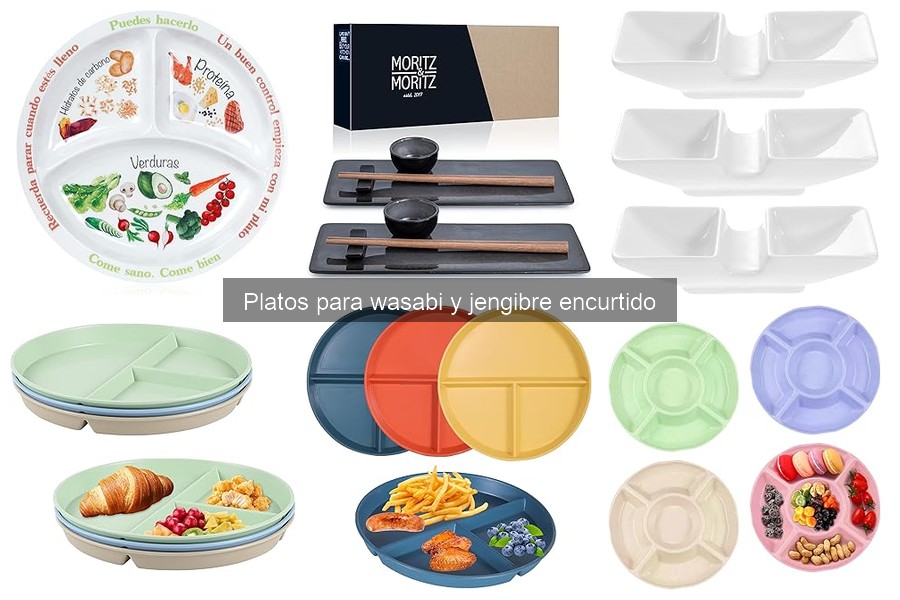 Comparativa de materiales en platos para wasabi y jengibre