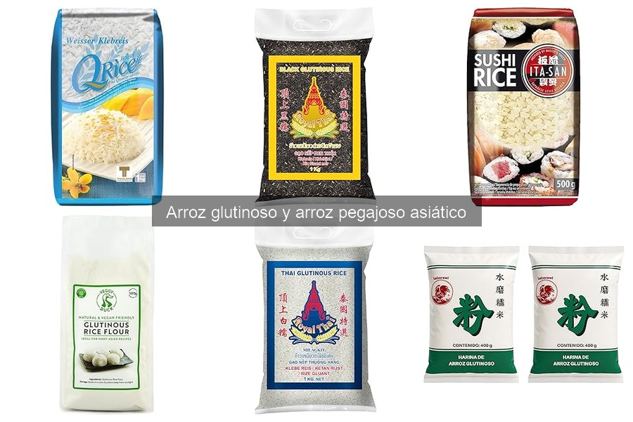 Comparativa entre arroz glutinoso y arroz pegajoso