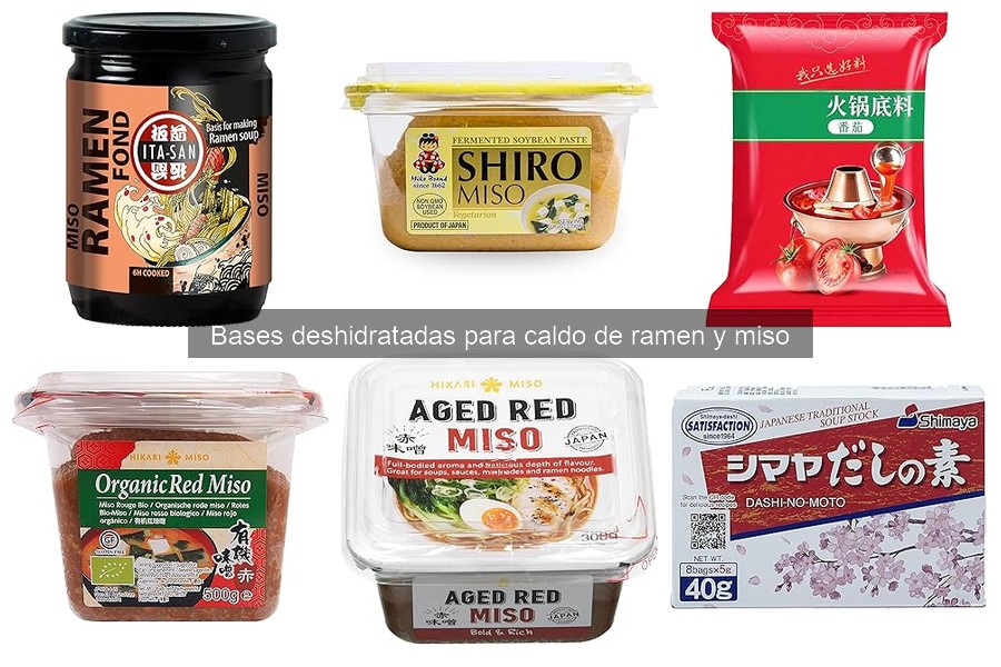 Costo promedio de bases deshidratadas para caldo de ramen y miso