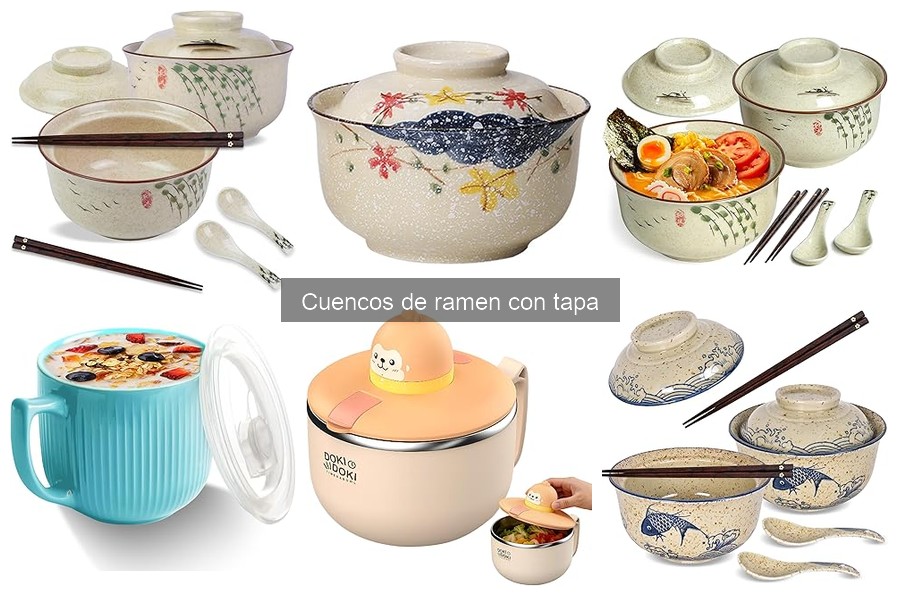 ** Diferencias entre cuencos de ramen con y sin tapa