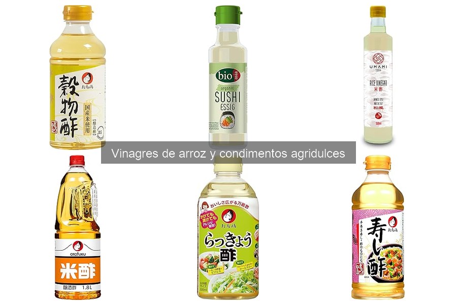 Diferentes tipos de vinagres de arroz y sus usos
