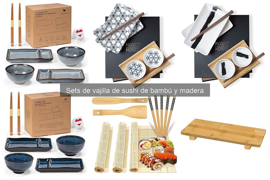 Dónde comprar sets de vajilla de sushi de bambú y madera