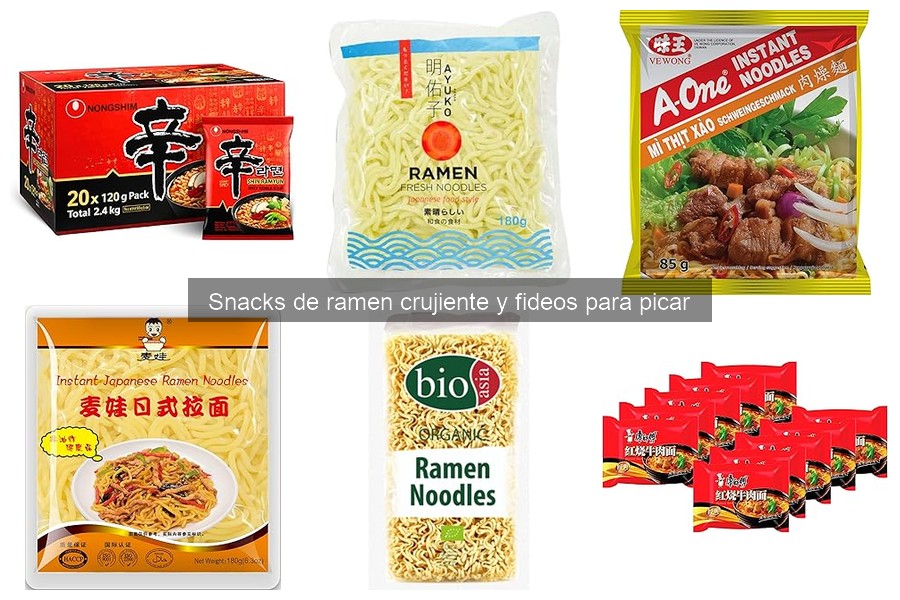 Ideas creativas para presentar snacks de ramen crujiente