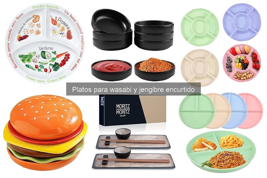 Mejores platos para wasabi y jengibre encurtido para sushi