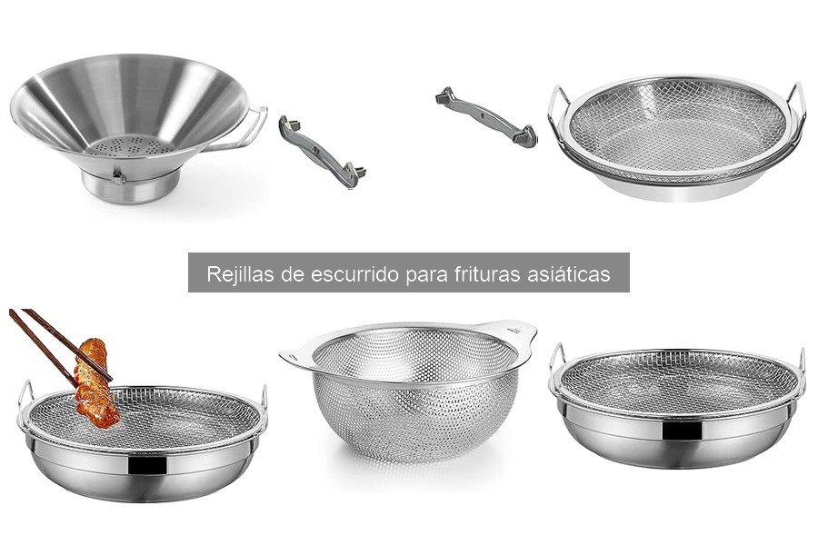 ¿Qué es una rejilla de escurrido para frituras asiáticas?