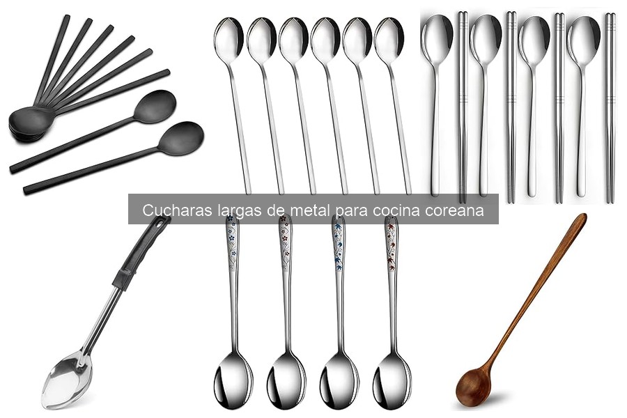 ¿Qué son las cucharas largas de metal para cocina coreana?