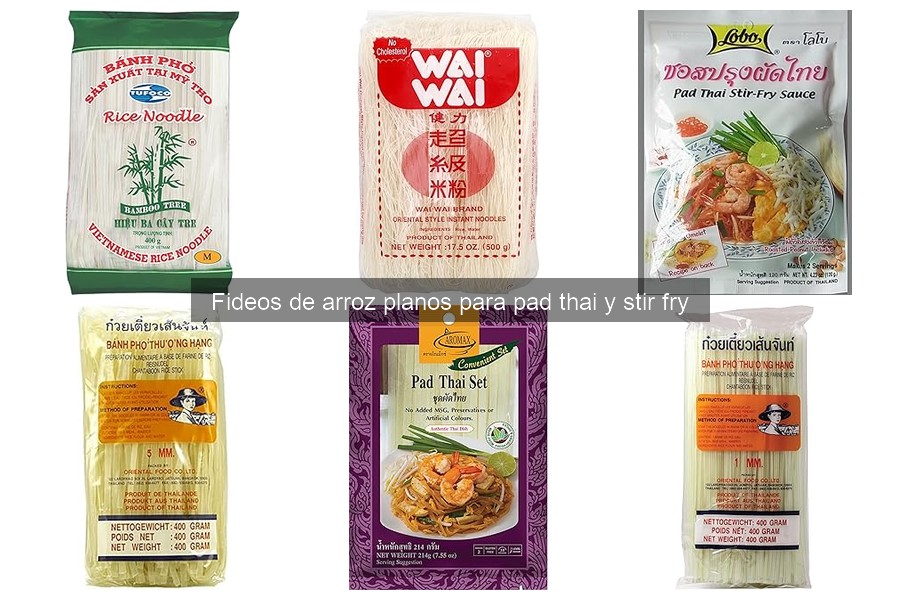 Recetas deliciosas con fideos de arroz planos para Pad Thai