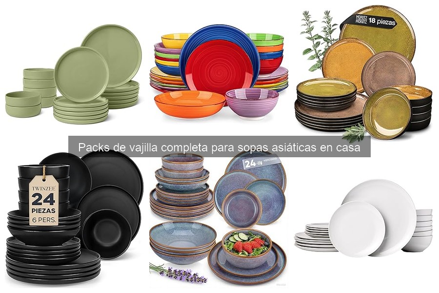 Tamaño ideal de vajilla para sopas asiáticas en familias grandes