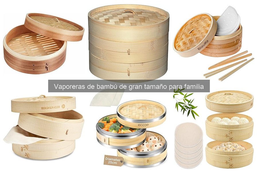 Tamaño ideal de vaporera de bambú para 4-6 personas