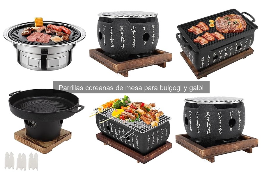 Tipos de parrillas coreanas de mesa para bulgogi y galbi
