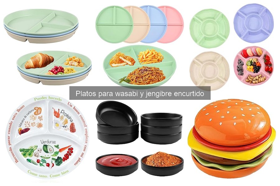 Tipos de platos para servir wasabi y jengibre encurtido