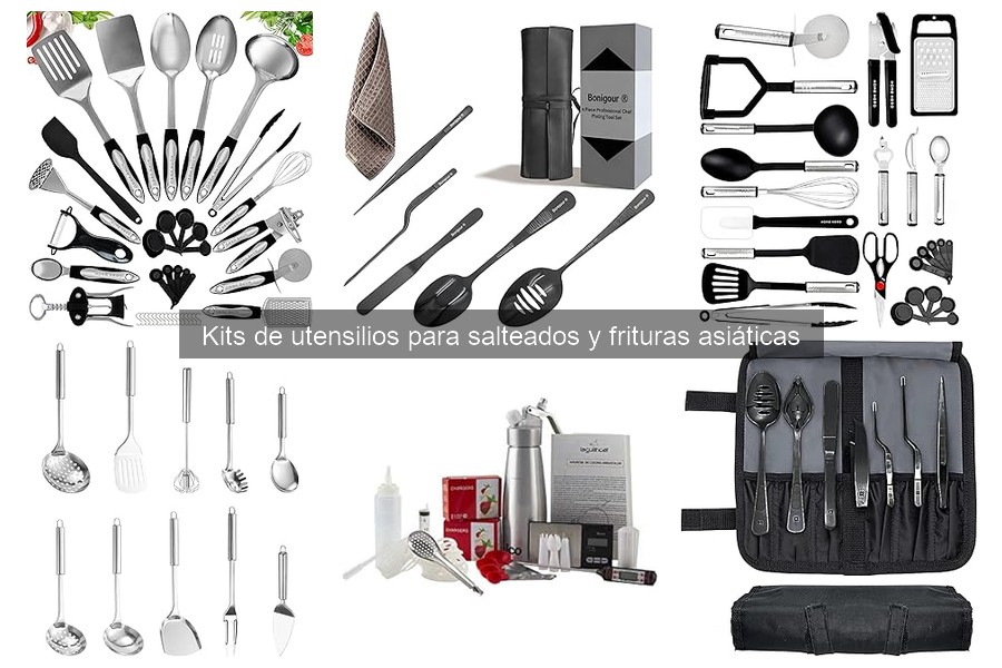 ** Utensilios esenciales para saltear y freír en cocina asiática
